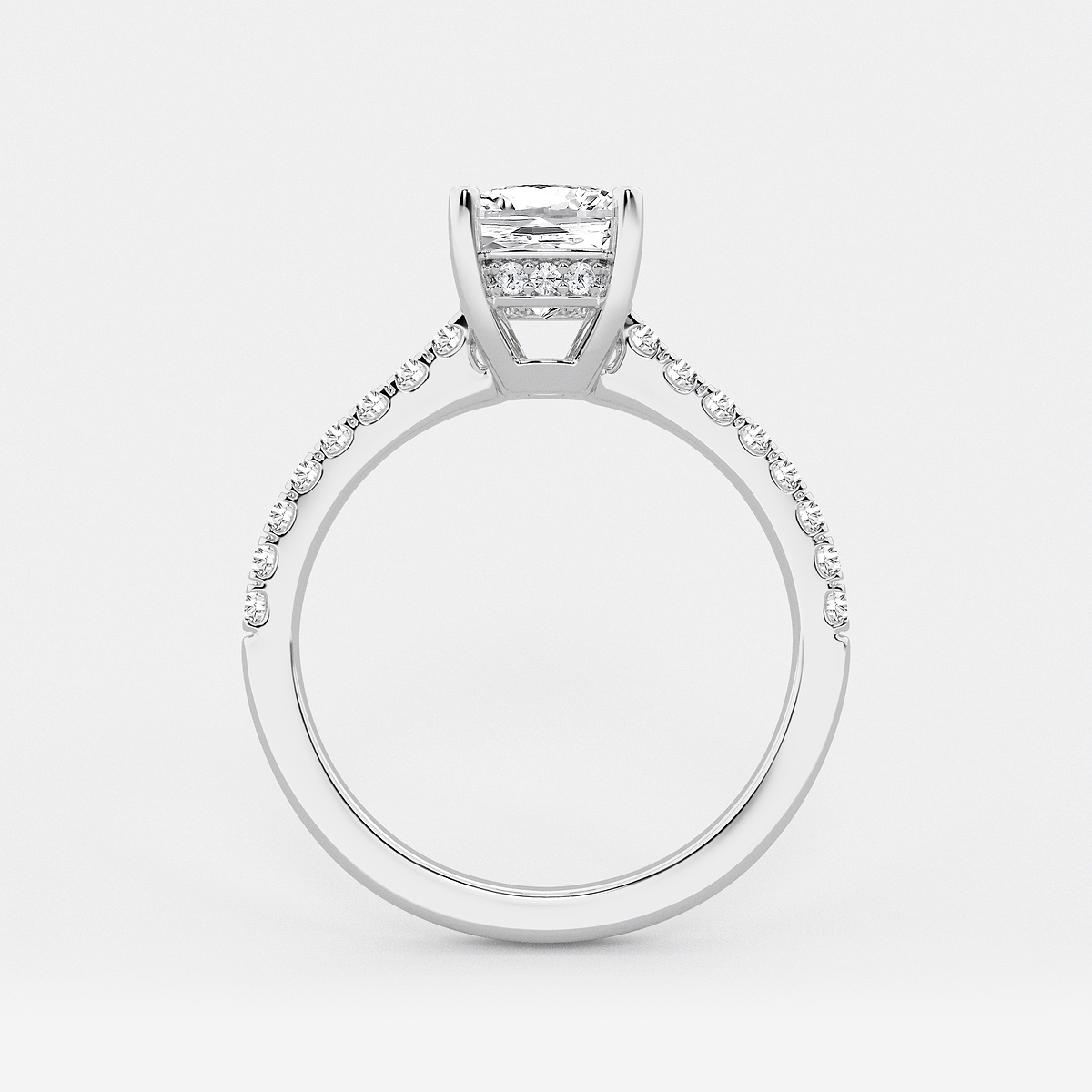 Additional Image 1 for  2 1/4 ctw Elongated Cushion Lab Grown Diamond Hidden Halo Engagement Ring